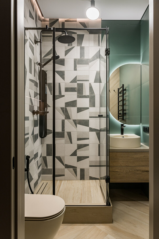 Фотография: Ванная в стиле Современный, Проект дня, Дом и дача, Таунхаус, Челябинск, Кирпичный дом, 4 и больше, Более 90 метров, Надия Кисельникова – фото на INMYROOM