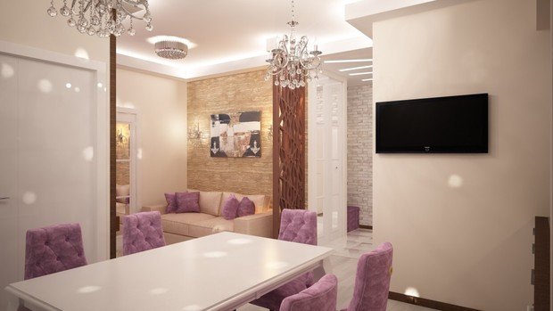 Фото из портфолио Розовое Арт Дэко в 2-комнатной квартире – фотографии дизайна интерьеров на INMYROOM