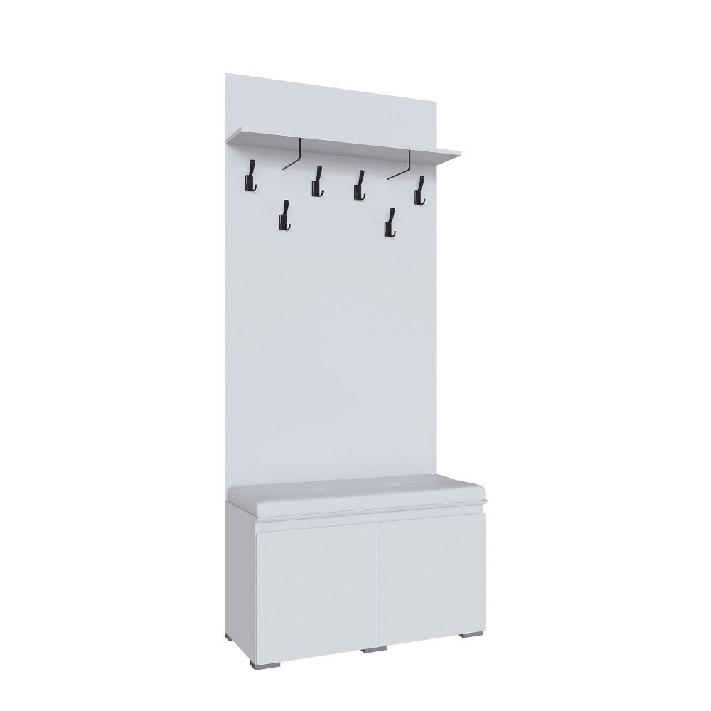 Тумба с вешалкой Плейона белого цвета