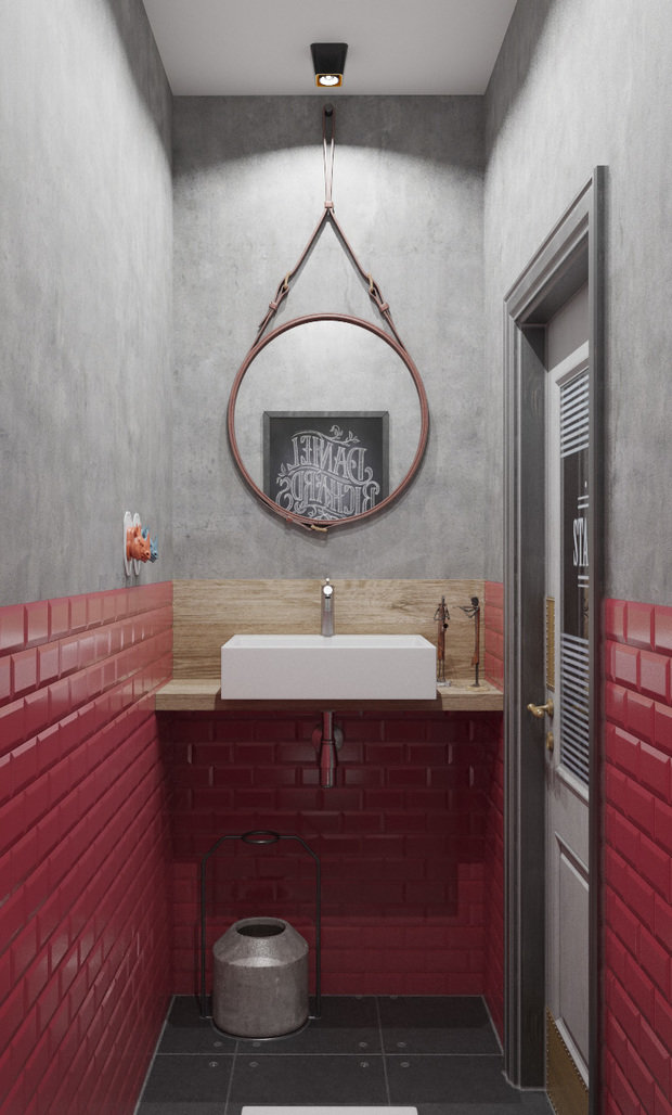 Фотография: Ванная в стиле Лофт, Квартира, Студия, Проект недели, Москва, новостройка, Оксана Цымбалова, Монолитный дом, Более 90 метров – фото на INMYROOM
