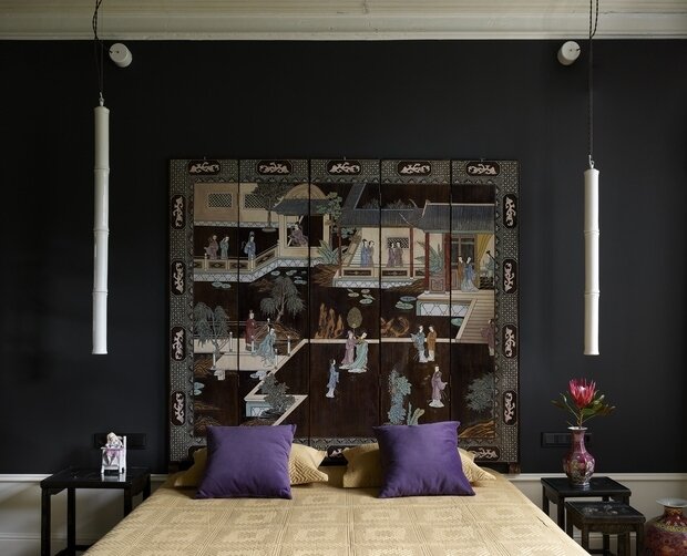 Фотография: Спальня в стиле Восточный, Эклектика, Винтажный, Квартира, Проект дня, Ростов-на-Дону, Кирпичный дом, 3 комнаты, Более 90 метров, Эксклюзивные проекты, M.A.D Interiors, Светлана Андреева-Щепетева – фото на INMYROOM