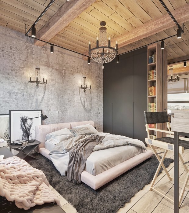 Фотография: Спальня в стиле Лофт, Гид, Елена Иванова, Никита Зуб, Co:Interior, OM Design, энциклопедия_перепланировка, Cartelle Design, энциклопедия_интерьер, IN MY BOX, премия 2018 INMYROOM – фото на INMYROOM