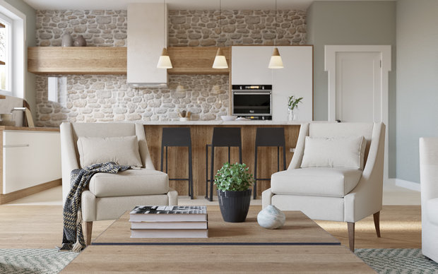 Фотография: Гостиная в стиле Эко – фото на INMYROOM