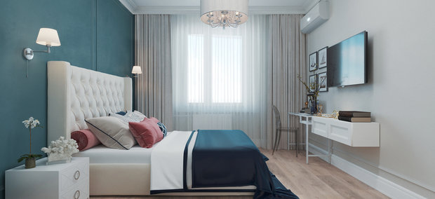 Фотография: Спальня в стиле Классический, Современный, Квартира, Проект недели, Москва, Монолитный дом, 3 комнаты, 60-90 метров, Ольга Бойцова – фото на INMYROOM