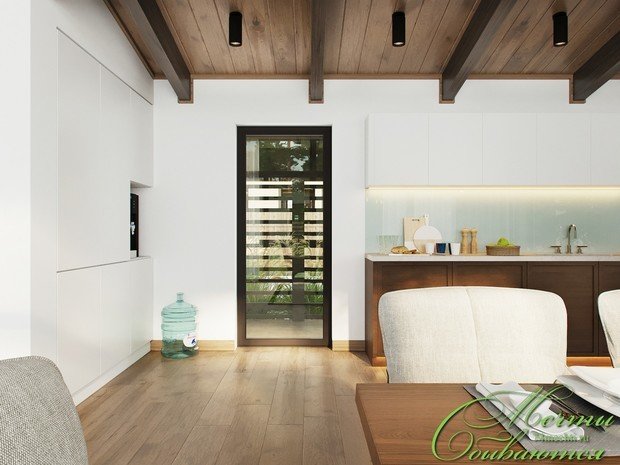 Фото из портфолио Интерьеры дома над прудом в свободном стиле – фотографии дизайна интерьеров на INMYROOM