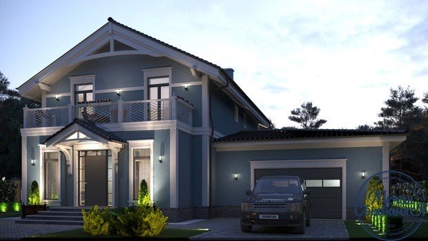 Фото из портфолио Двухэтажный коттедж с террасой – фотографии дизайна интерьеров на INMYROOM