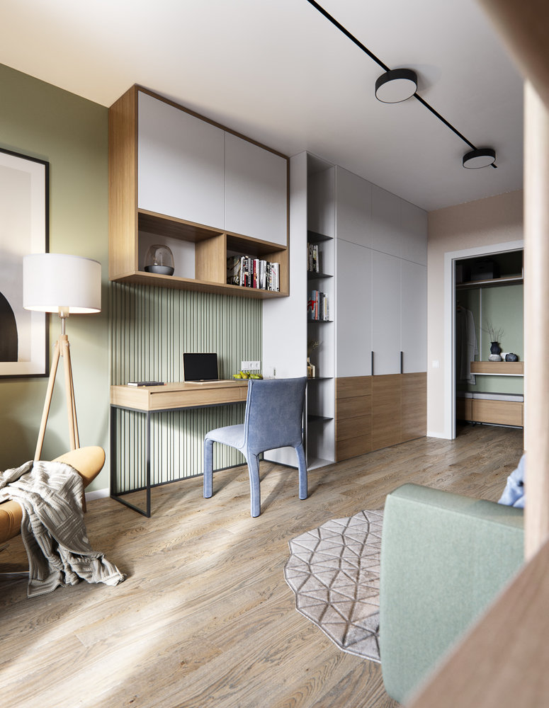 Фотография: Кабинет в стиле Современный, Скандинавский, Квартира, Проект недели, Санкт-Петербург, 3 комнаты, 60-90 метров, Олег Минц – фото на INMYROOM