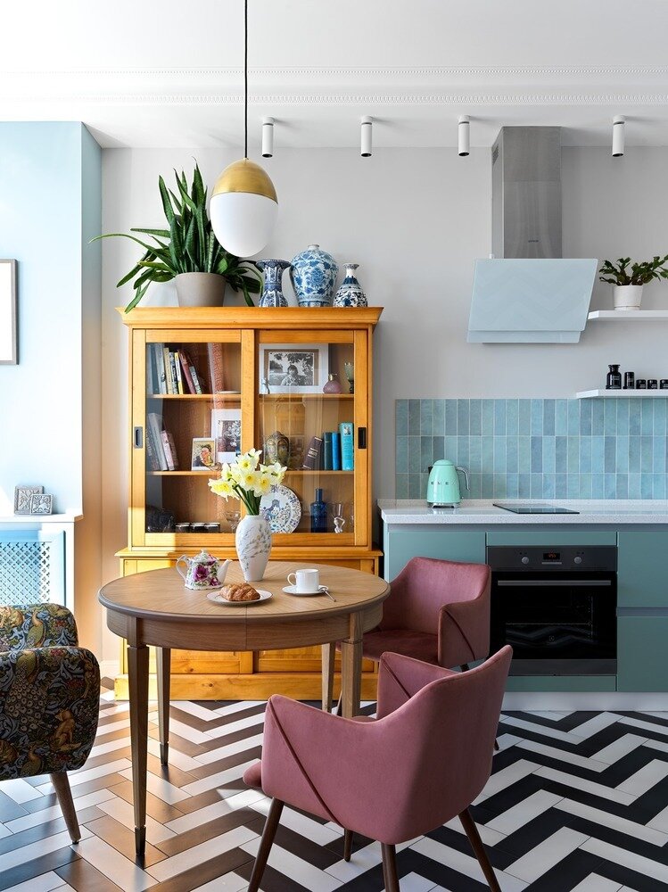 Фотография: Кухня и столовая в стиле Современный, Квартира, Проект недели, Москва, 2 комнаты, 40-60 метров, Юлия Тельнова – фото на INMYROOM Фотография: Кухня и столовая в стиле Современный, Квартира, Проект недели, Москва, 2 комнаты, 40-60 метров, Юлия Тельнова – фото на INMYROOM