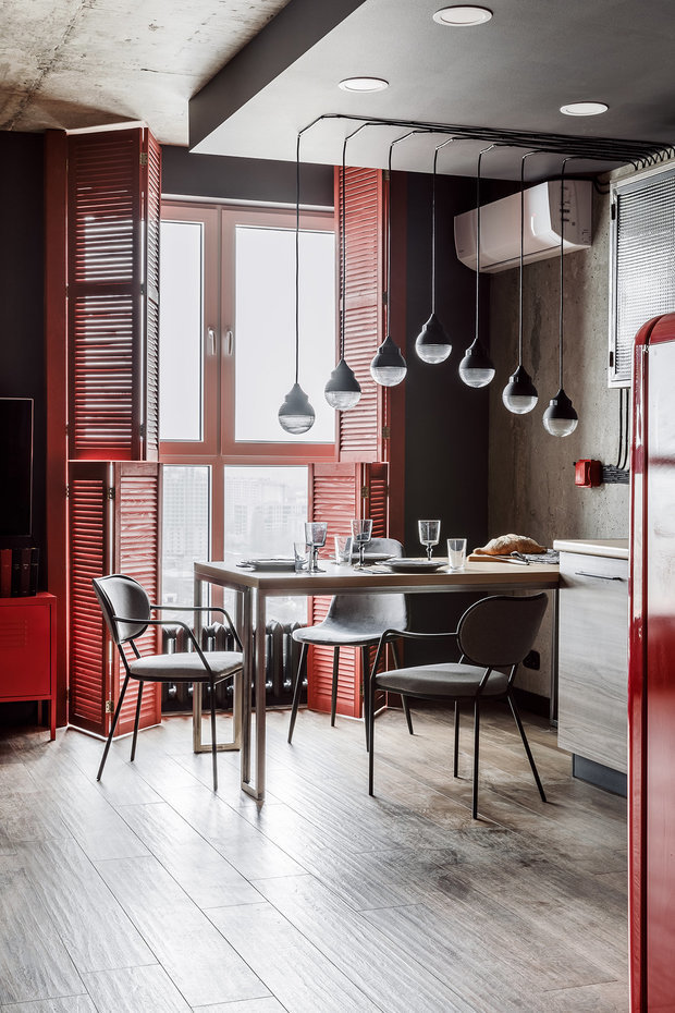 Фотография: Кухня и столовая в стиле Лофт, Квартира, Советы, Отделка стен, Loggia, покраска стен, декоративная отделка стен – фото на INMYROOM