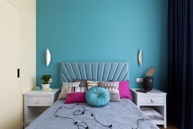 Фотография: Спальня в стиле Современный, Квартира, Проект недели, Москва, 2 комнаты, до 40 метров, 40-60 метров, Надежда Требухина – фото на INMYROOM