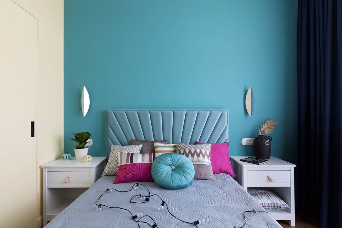 Фотография: Спальня в стиле Современный, Квартира, Проект недели, Москва, 2 комнаты, до 40 метров, 40-60 метров, Надежда Требухина – фото на INMYROOM