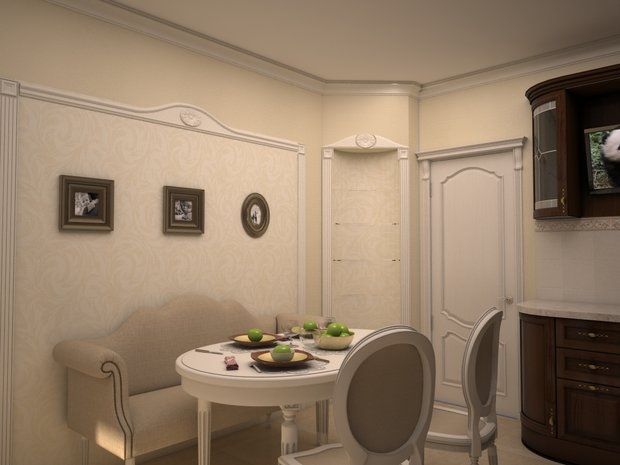 Фото из портфолио Интерьеры гостиной и кухни в классическом стиле – фотографии дизайна интерьеров на INMYROOM