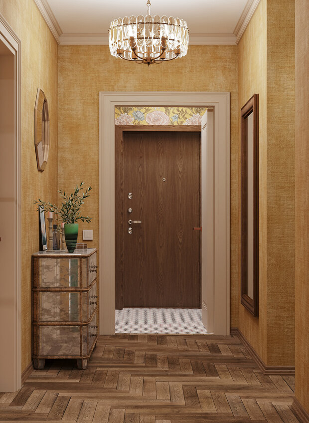 Фотография: Прихожая в стиле Классический, Современный, Эклектика, Проект недели, Москва, 4 и больше, Более 90 метров, Ольга Долидзе – фото на INMYROOM