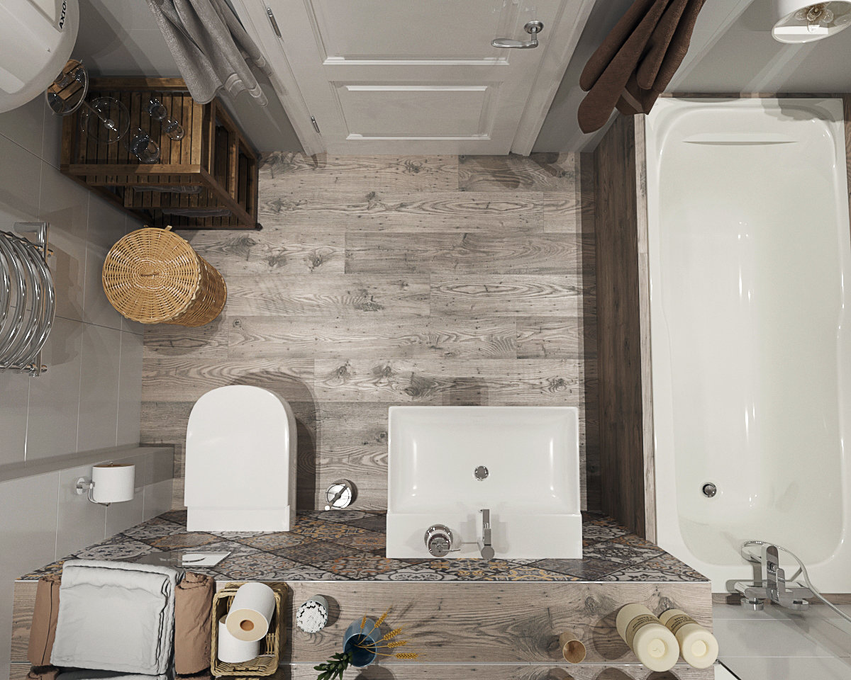 Фотография: Ванная в стиле Скандинавский, Квартира, Проект недели, Екатеринбург, Монолитный дом, Юлия Калеми, 3 комнаты, 60-90 метров – фото на INMYROOM