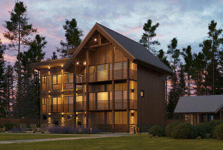 Дизайн-проект дома в КП Образ Жизни «Лесная деревня» в стиле джапанди