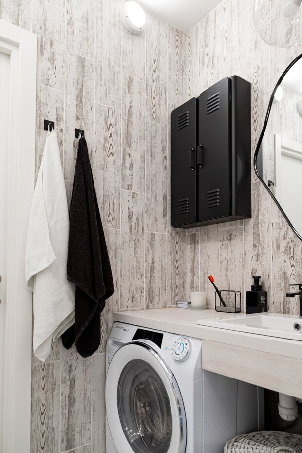 Фотография: Ванная в стиле Скандинавский, Восточный, Малогабаритная квартира, Квартира, Проект недели, Москва, Эко, Хрущевка, 2 комнаты, 40-60 метров, Павел Фотеев – фото на INMYROOM