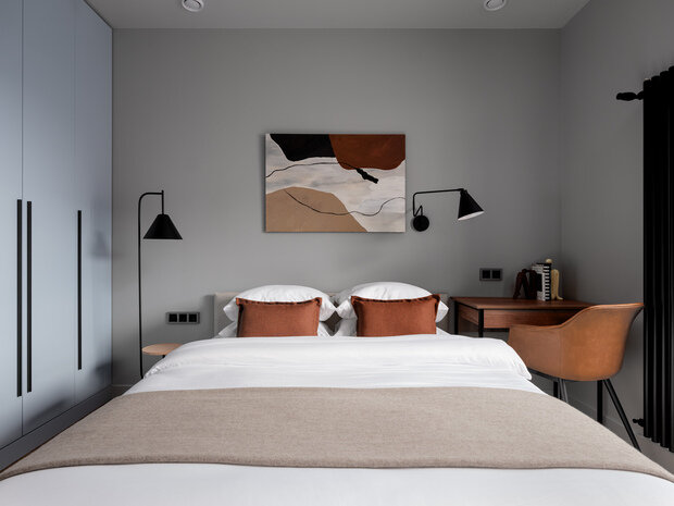 Фотография: Спальня в стиле Современный, Минимализм, Малогабаритная квартира, Квартира, Проект недели, Москва, 1 комната, до 40 метров, Yuloo Studio – фото на INMYROOM