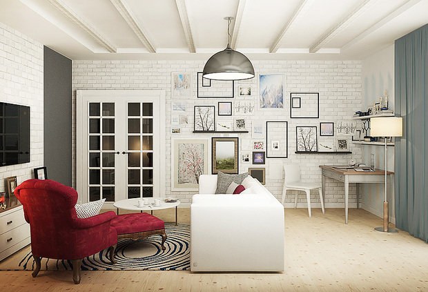 Фото из портфолио ЛОФТ В БЕЛОМ КИРПИЧЕ – фотографии дизайна интерьеров на INMYROOM