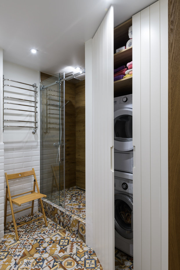 Фотография: Ванная в стиле Скандинавский, Современный, Прованс и Кантри, Квартира, Проект недели, Новосибирск, Мария Зайцева, 3 комнаты, Более 90 метров – фото на INMYROOM