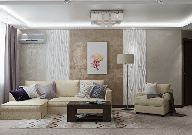 Фото из портфолио 3к.кв. в кофейных тонах в ЖК Черемушки 2 (83 кв.м) – фотографии дизайна интерьеров на INMYROOM