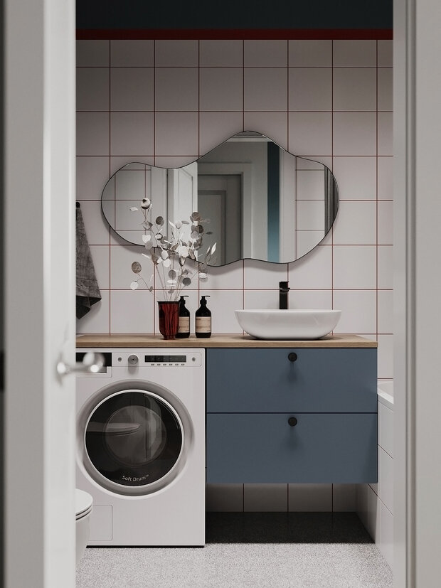 Фотография: Ванная в стиле Современный, Малогабаритная квартира, Квартира, Студия, Проект дня, Челябинск, до 40 метров, Студия Кель, Елена Кель – фото на INMYROOM