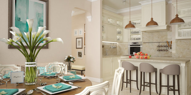 Фотография: Кухня и столовая в стиле Классический, Современный, Квартира, Проект недели, Москва, Студия 3.14, Тимур Абдрахманов, Старый фонд, Мария Легчанова, двухэтажная квартира, Кирпичный дом, 4 и больше, Более 90 метров – фото на INMYROOM