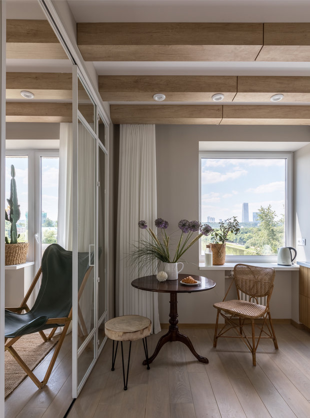 Фотография: Кухня и столовая в стиле Эко, Современный, Малогабаритная квартира, Квартира, Студия, Проект дня, Москва, Кирпичный дом, до 40 метров, Анастасия Рыкова, S-Style – фото на INMYROOM