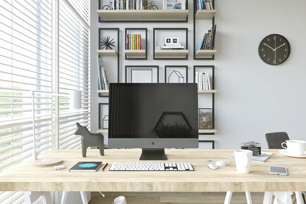 Фотография: Кабинет в стиле Скандинавский, Современный, Квартира, Белый, Проект недели, Бежевый, 3 комнаты, Более 90 метров, ПРЕМИЯ INMYROOM, Валентина Лабодина – фото на INMYROOM