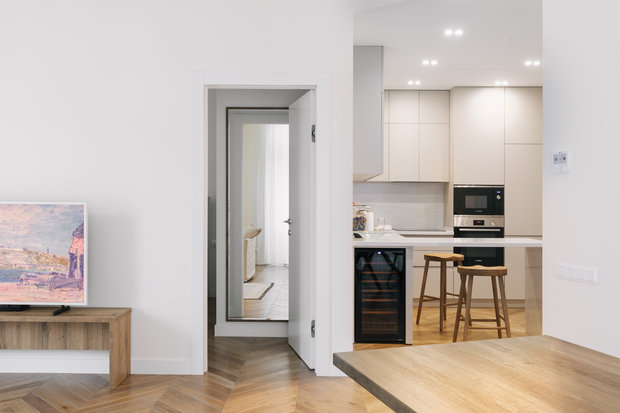 Фотография: Гостиная в стиле Минимализм, Квартира, Проект недели, Москва, 2 комнаты, 60-90 метров – фото на INMYROOM