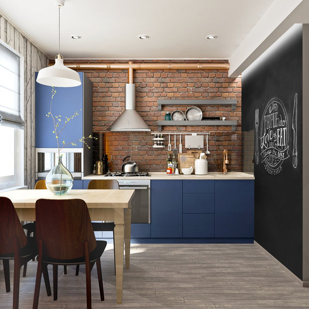 Фотография: Кухня и столовая в стиле Лофт, Советы, Гид, как оформить кухонный фартук, энциклопедия_отделка – фото на INMYROOM