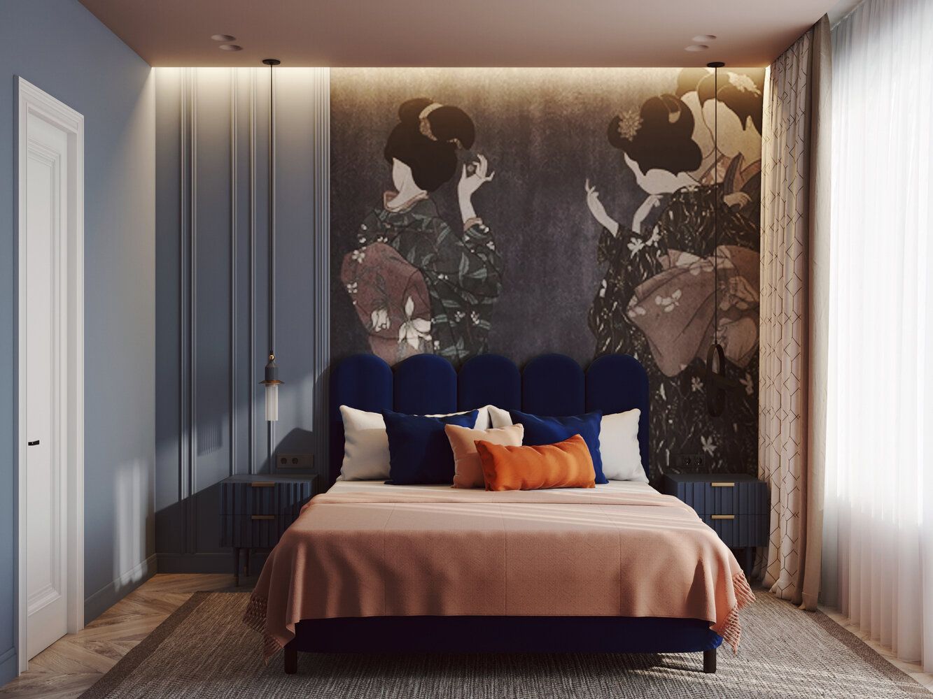 Фотография: Спальня в стиле Современный, Квартира, Проект недели, Москва, 3 комнаты, Более 90 метров, Olala Design, Ольга Семченко – фото на INMYROOM
