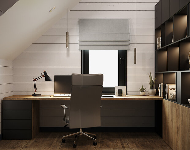 Фотография: Кабинет в стиле Скандинавский, Современный, Дом, Проект недели, Дача, 4 и больше, Более 90 метров, Владимирская область, Items Bureau – фото на INMYROOM