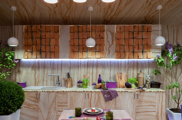 Фотография: Кухня и столовая в стиле Современный, Эко, Прованс и Кантри, Эклектика, MW-LIGHT, Мебель и свет, Терраса, Белый, Дача, Зеленый, Бежевый, Коричневый, Подмосковье, Дом и дача, Фундэкс, Еврогриль, Степан.Ру, Малаховка, HOROZ Electric, Уютерра, Rondell, Zeta, «Хомгарт», Terradeck, Gliga Stone, НЕОПОРМ, Полигаль Восток, Тамак, ROYS, Роман Белянин, Алексей Жбанко, кашпо с подсветкой, освещение на террасе, облицовка из гибкого камня, потолок из поликарбоната – фото на INMYROOM