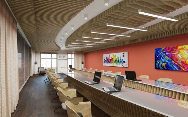 Фото из портфолио Яркая переговорная в Эко стиле – фотографии дизайна интерьеров на INMYROOM