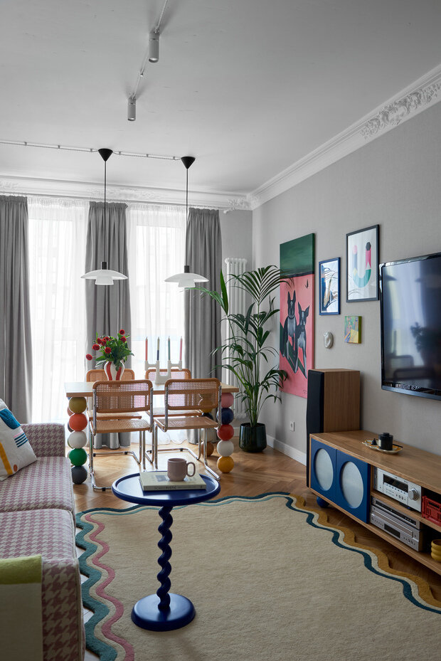 Фотография: Гостиная в стиле Современный, Эклектика, Квартира, Проект дня, Беларусь, Минск, 2 комнаты, 60-90 метров, Анжелика Макаревич – фото на INMYROOM