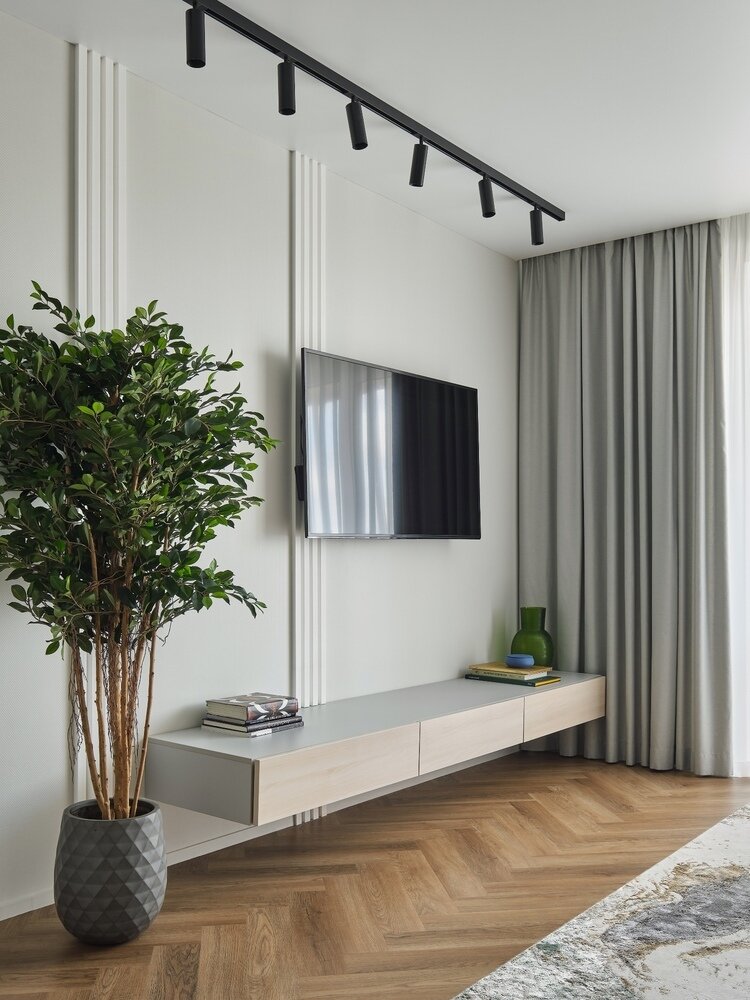 Фотография: Гостиная в стиле Современный, Квартира, Проект недели, Кирпичный дом, 3 комнаты, 60-90 метров, Тюмень, Interius – фото на INMYROOM Фотография: Гостиная в стиле Современный, Квартира, Проект недели, Кирпичный дом, 3 комнаты, 60-90 метров, Тюмень, Interius – фото на INMYROOM