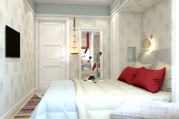 Фотография: Спальня в стиле Восточный, Квартира, Проект недели, Марина Саркисян, Московская область, 3 комнаты, 60-90 метров, Монолитно-кирпичный – фото на INMYROOM