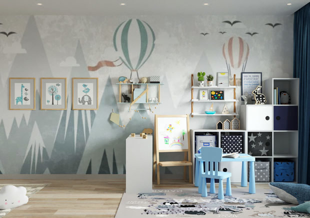 Всю мебель в детской разместили таким образом, чтобы ее можно было поменять местами в случае необходимости. 