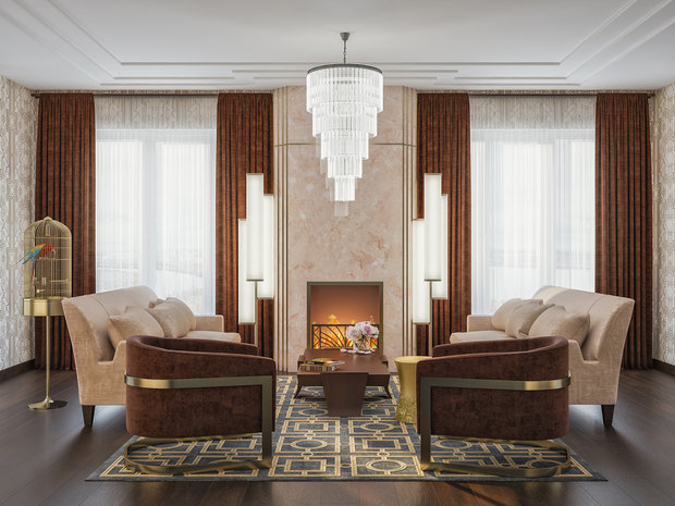 Фото из портфолио Роскошный ар-деко – фотографии дизайна интерьеров на INMYROOM