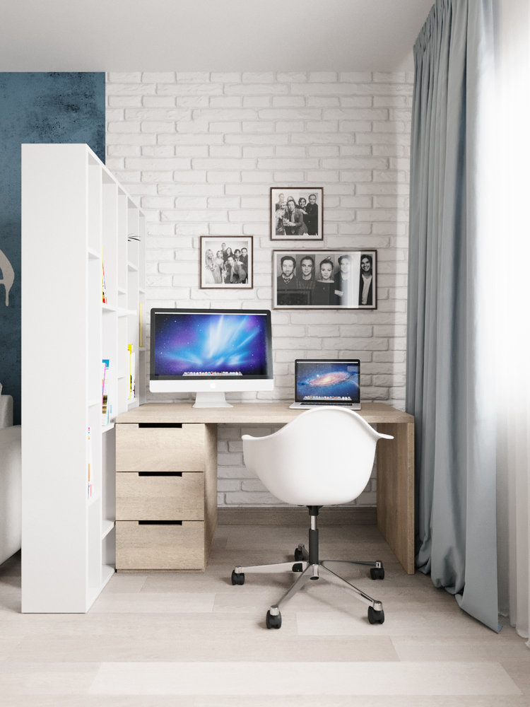 Фотография: Кабинет в стиле Современный, Скандинавский, Квартира, Проект недели, Беларусь, Панельный дом, 3 комнаты, 60-90 метров, Гомель, ANTEI – фото на INMYROOM Фотография: Кабинет в стиле Современный, Скандинавский, Квартира, Проект недели, Беларусь, Панельный дом, 3 комнаты, 60-90 метров, Гомель, ANTEI – фото на INMYROOM