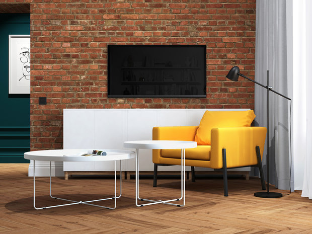 Фотография: Гостиная в стиле Современный, Квартира, Проект недели, Санкт-Петербург, Кирпичный дом, 3 комнаты, 40-60 метров, Bobo.space – фото на INMYROOM