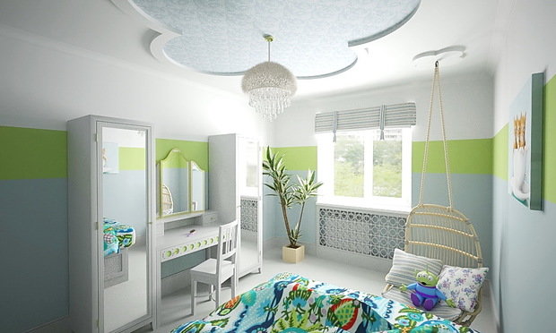 Фото из портфолио Комната для девочки с подвесным креслом. – фотографии дизайна интерьеров на INMYROOM