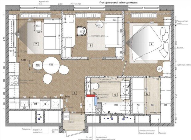 Фотография: Планировки в стиле , Квартира, Проект дня, Москва, 3 комнаты, 40-60 метров, Анастасия Ковальчук – фото на INMYROOM