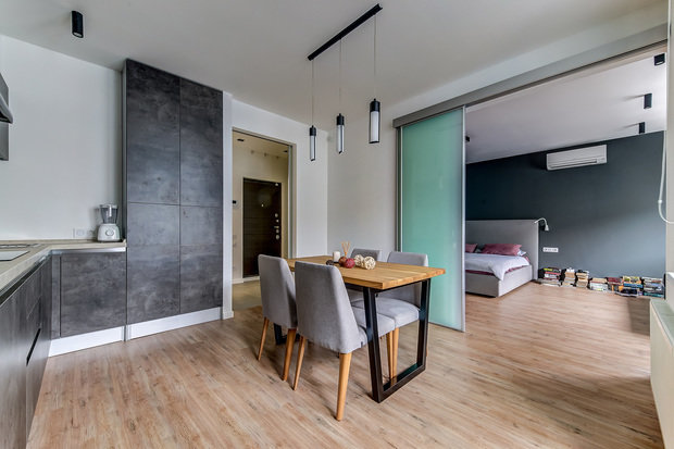 Фото из портфолио Ремонт 1 комнатной квартиры для брутального мужчины – фотографии дизайна интерьеров на INMYROOM