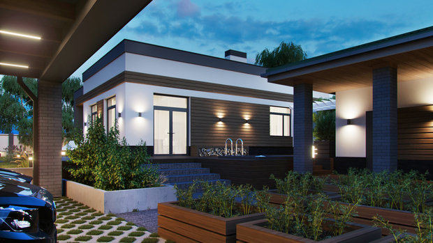 Фото из портфолио Одноэтажный загородный дом – фотографии дизайна интерьеров на INMYROOM