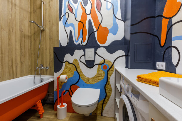 Фотография: Ванная в стиле Скандинавский, Современный, Эклектика, Малогабаритная квартира, Квартира, Студия, Проект недели, Краснодар, Монолитный дом, до 40 метров, Алена Щербинина – фото на INMYROOM