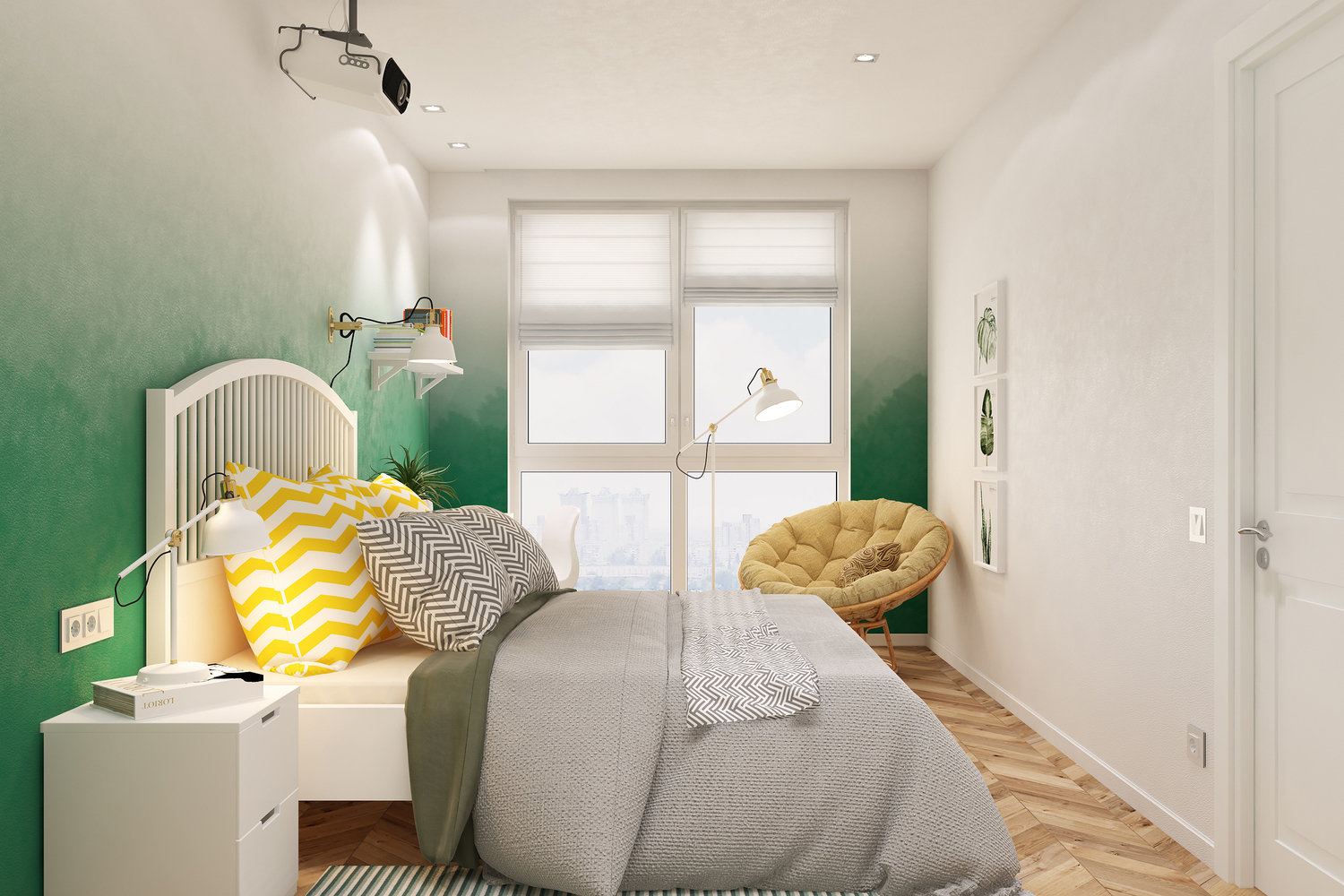 Фотография: Спальня в стиле Современный, Квартира, Проект недели, Эко, Беларусь, Минск, Блочный дом, 3 комнаты, 60-90 метров, Виктория Зазнова – фото на INMYROOM