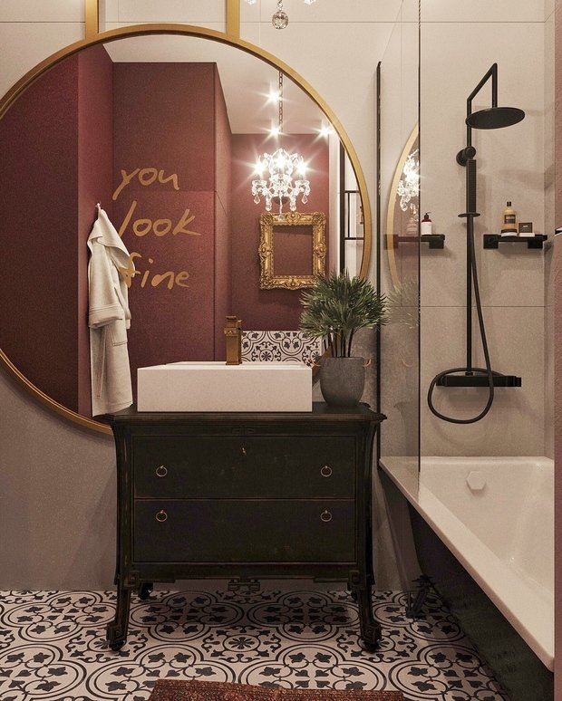 Фотография: Ванная в стиле Эклектика, Квартира, Проект дня, Москва, Сталинка, 3 комнаты, 40-60 метров, 60-90 метров, IN MY BOX, Анна Показаньева – фото на INMYROOM