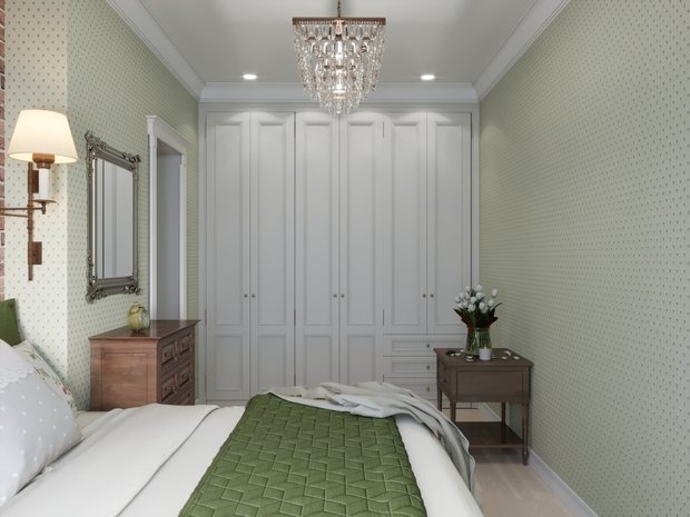 Фотография: Спальня в стиле Прованс и Кантри, Классический, Современный, Квартира, Проект недели, Санкт-Петербург, Татьяна Воронцова, 2 комнаты, 40-60 метров, Монолитно-кирпичный, ЖК «Английская миля» – фото на INMYROOM