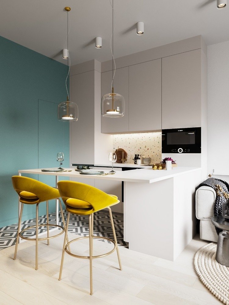 Фотография: Кухня и столовая в стиле Современный, Малогабаритная квартира, Квартира, Проект дня, Москва, Монолитный дом, 1 комната, до 40 метров, 40-60 метров, Яна Грошева, ПРЕМИЯ INMYROOM – фото на INMYROOM Фотография: Кухня и столовая в стиле Современный, Малогабаритная квартира, Квартира, Проект дня, Москва, Монолитный дом, 1 комната, до 40 метров, 40-60 метров, Яна Грошева, ПРЕМИЯ INMYROOM – фото на INMYROOM